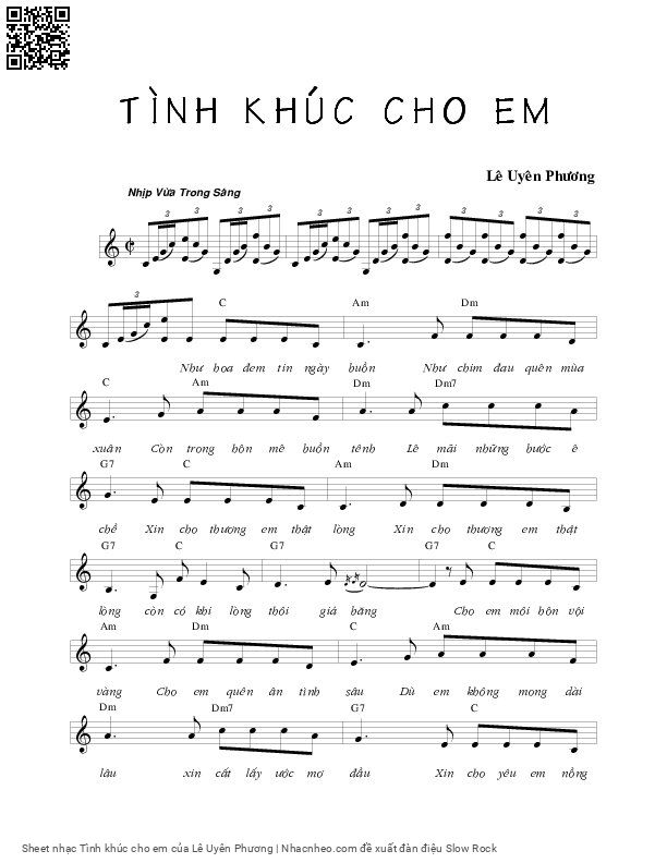 Page 5 of Sheet music PDF Tình khúc cho em - Lê Uyên Phương