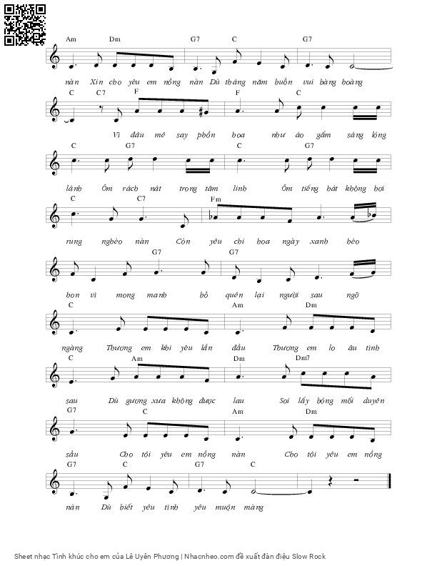 Page 6 of Sheet music PDF Tình khúc cho em - Lê Uyên Phương