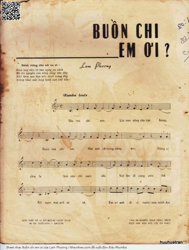 Page 2 of Sheet music PDF Buồn chi em ơi - Lam Phương