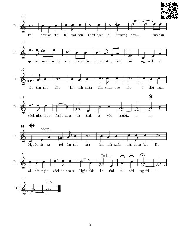 Page 2 of Sheet music PDF Tình khúc cho người - Nguyễn Hoàng Đô