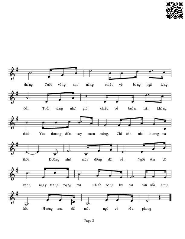Page 2 of Sheet music PDF Tình khúc mùa đông - Nguyên Phan