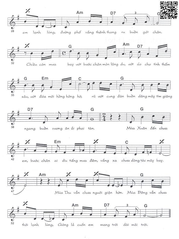 Page 2 of Sheet music PDF Tình khúc mùa xuân - Ngô Thụy Miên