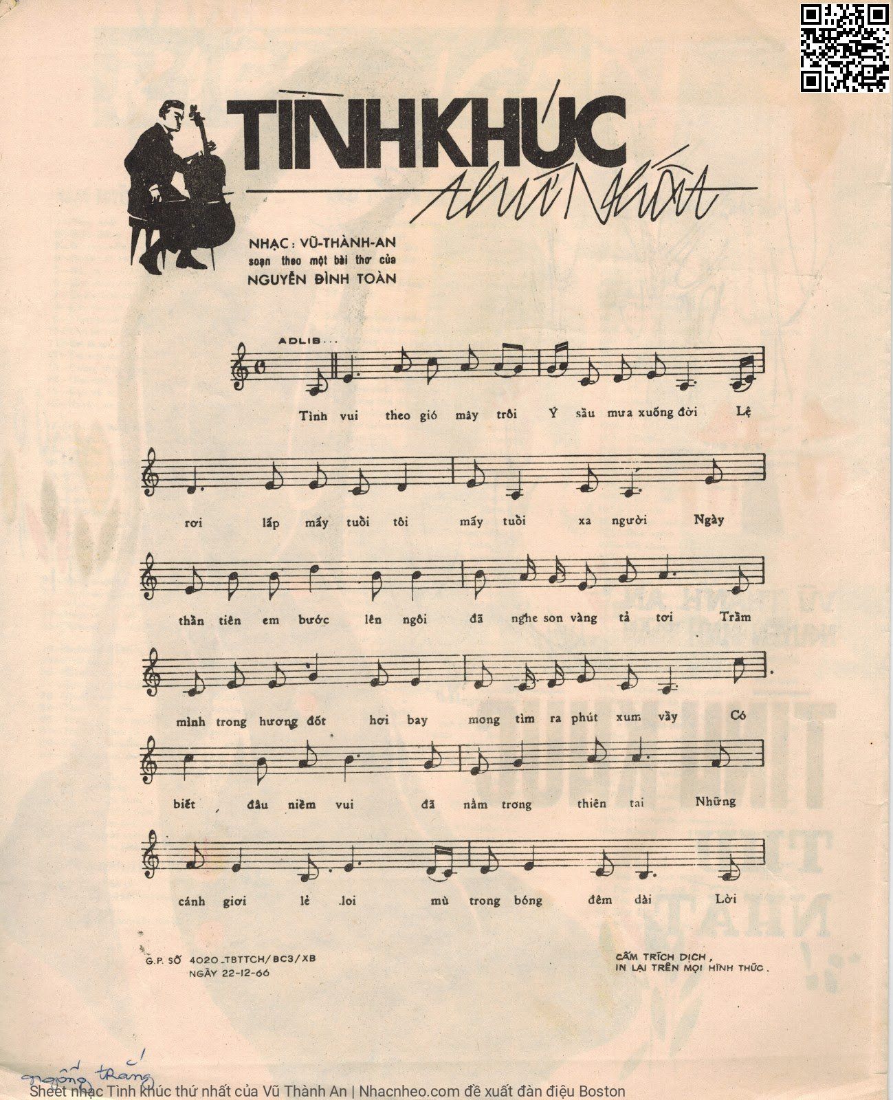 Page 2 of Sheet music PDF Tình khúc thứ nhất - Vũ Thành An