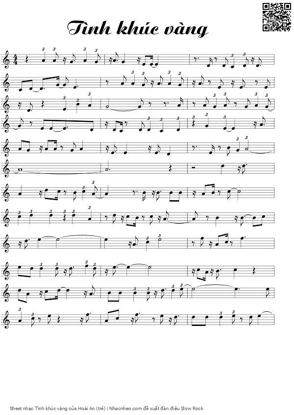 Sheet PDF of Tình khúc vàng