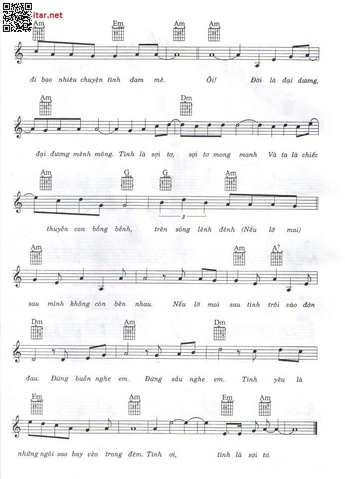 Page 2 of Sheet music PDF Tình là sợi tơ - Anh Bằng