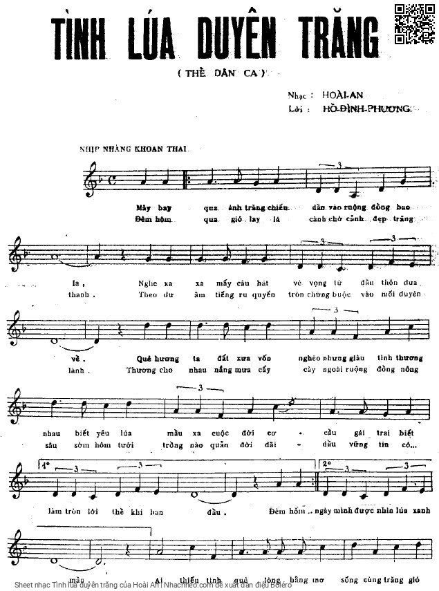 Page 2 of Sheet music PDF Tình lúa duyên trăng - Hoài An