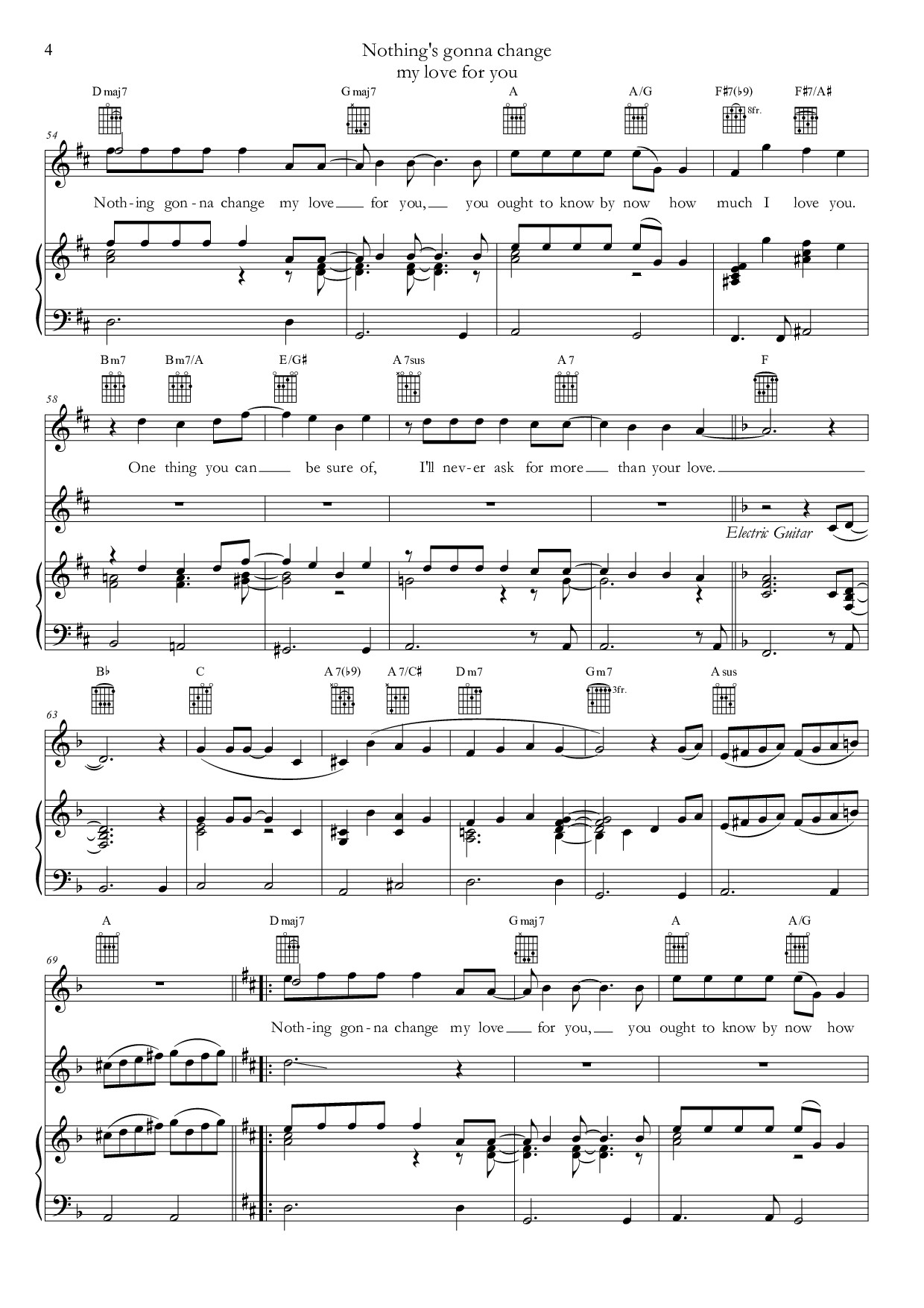 Page 4 of Sheet music PDF Tình mãi không rời (Nothing gonna change my love for you) - Gerry Goffin