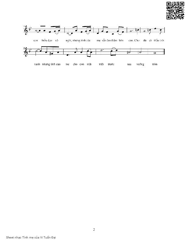 Page 2 of Sheet music PDF Tình mẹ - Vi Tuấn Đại