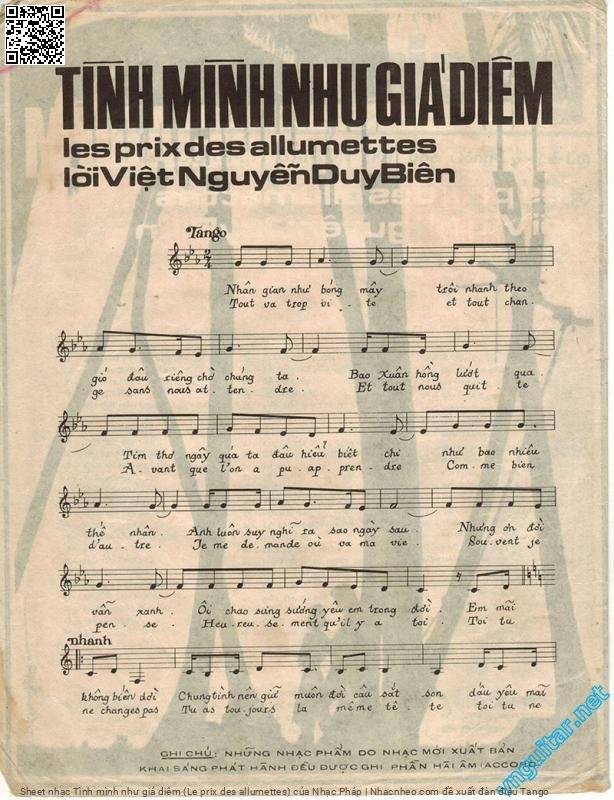 Page 2 of Sheet music PDF Tình mình như giá diêm (Le prix des allumettes) - Nhạc Pháp