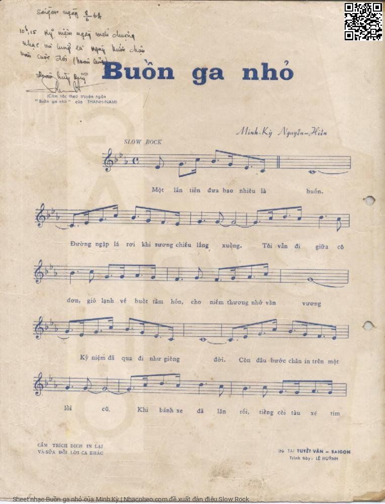Page 2 of Sheet music PDF Buồn ga nhỏ - Minh Kỳ