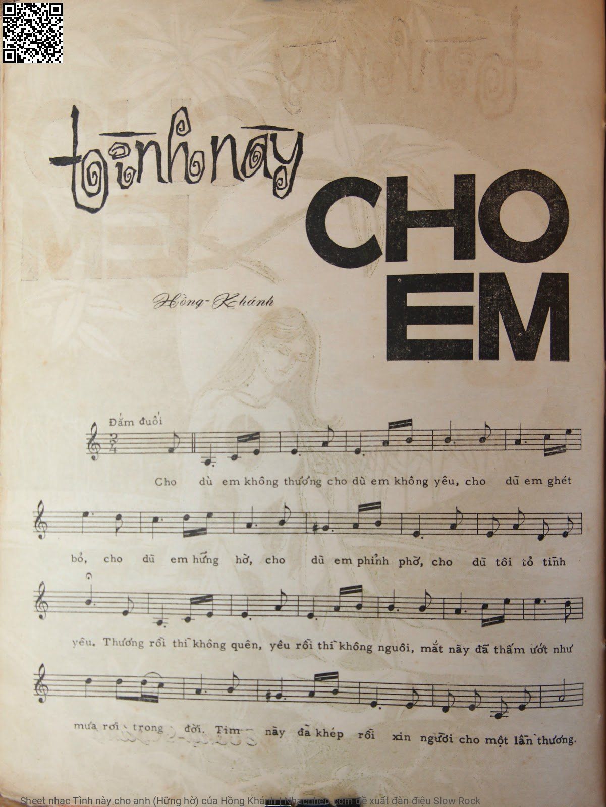 Page 2 of Sheet music PDF Tình này cho anh (Hững hờ) - Hồng Khánh