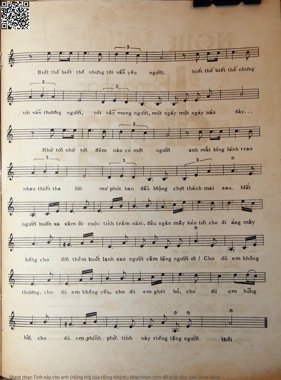 Page 3 of Sheet music PDF Tình này cho anh (Hững hờ) - Hồng Khánh