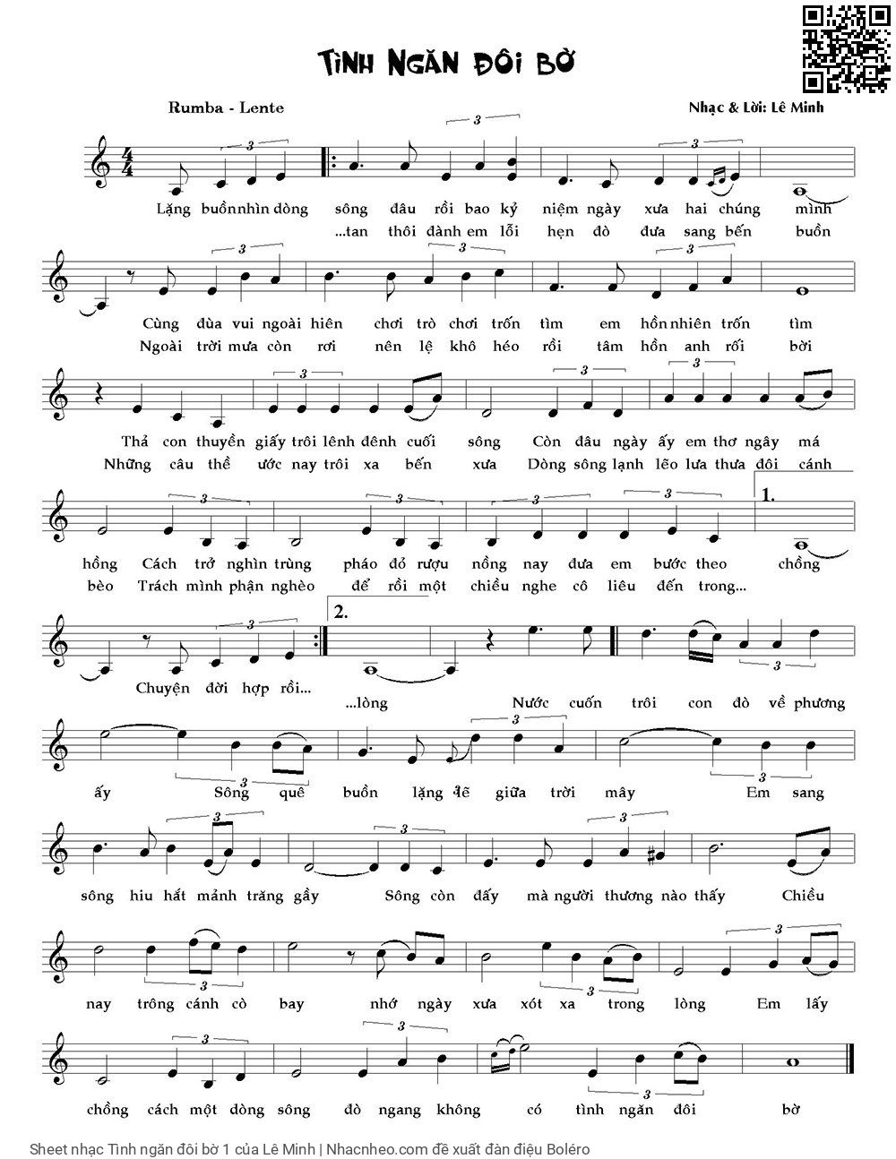 Sheet PDF of Tình ngăn đôi bờ 1