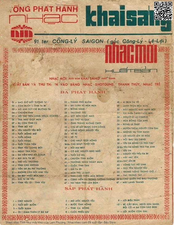 Page 4 of Sheet music PDF Tình như mây khói - Lam Phương