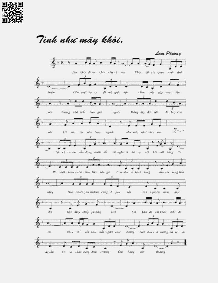 Page 5 of Sheet music PDF Tình như mây khói - Lam Phương