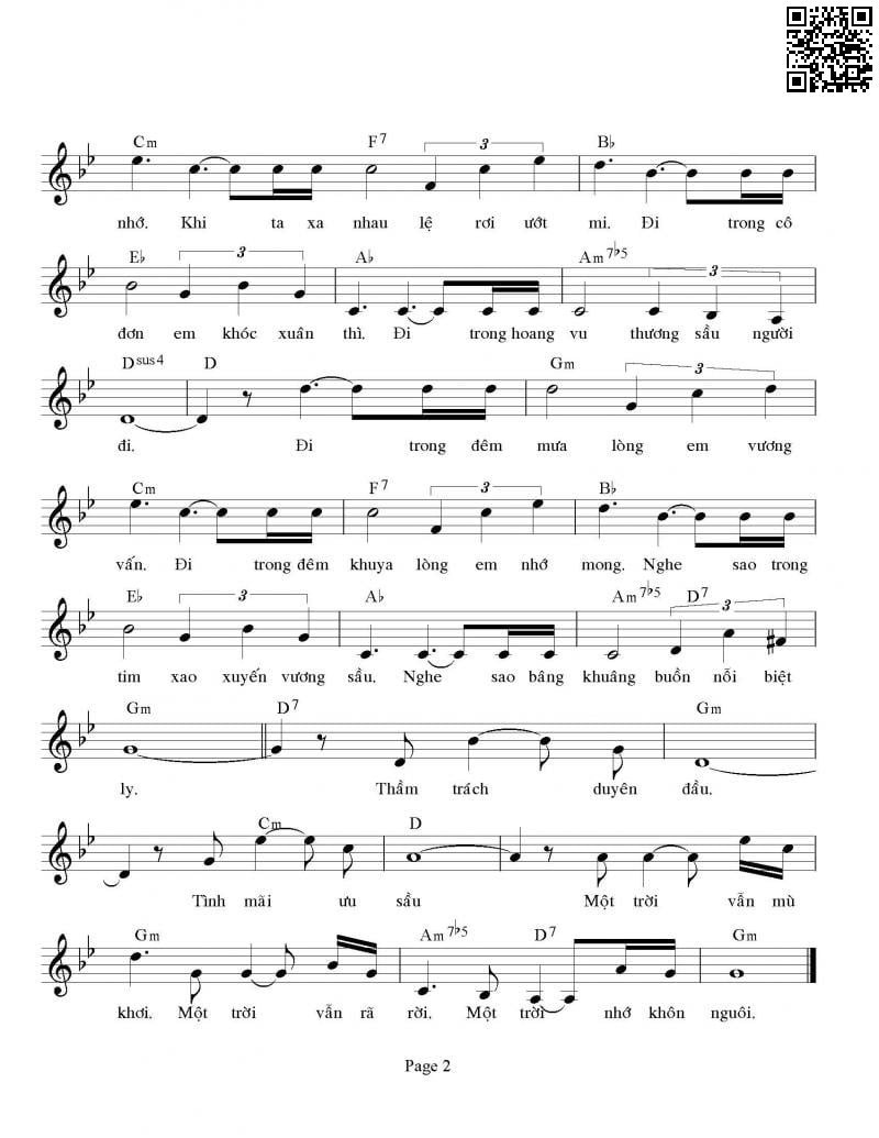 Page 2 of Sheet music PDF Tình phai - Minh Tuấn