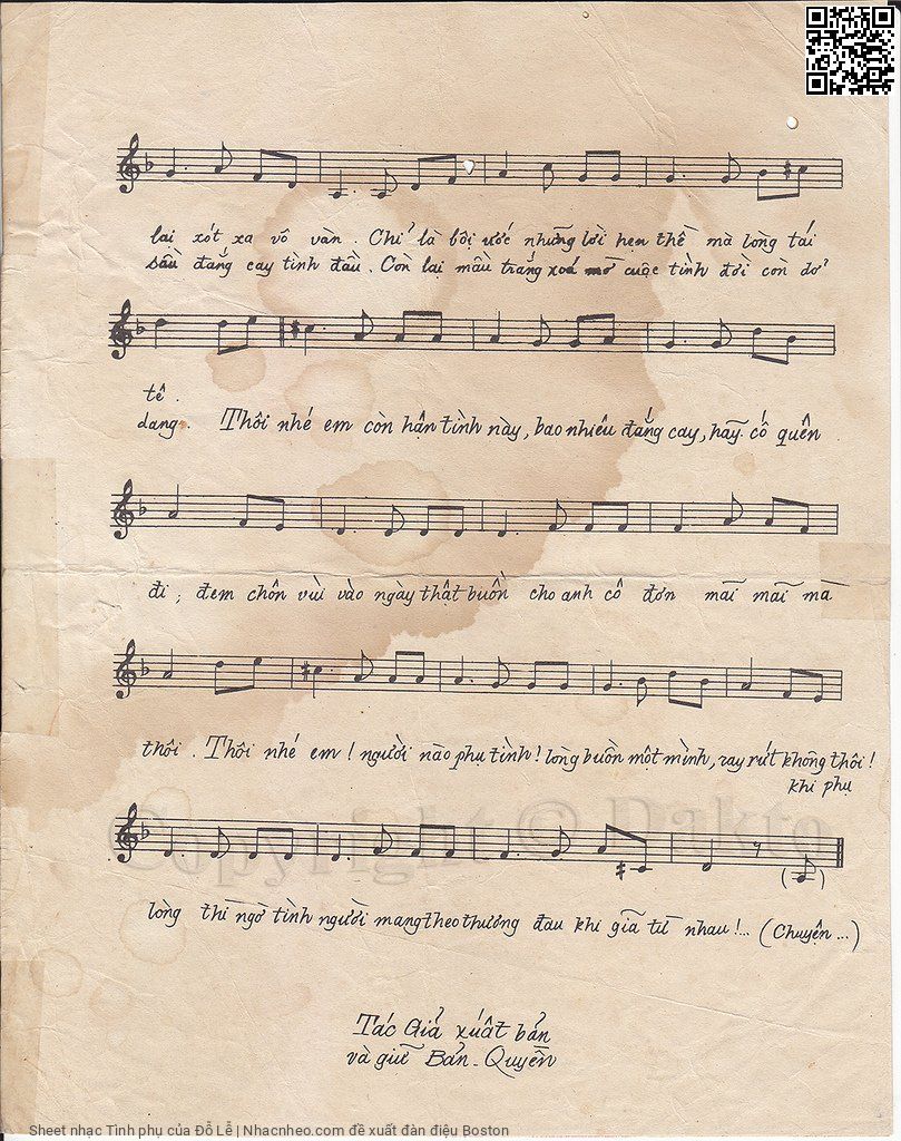 Page 3 of Sheet music PDF Tình phụ - Đỗ Lễ