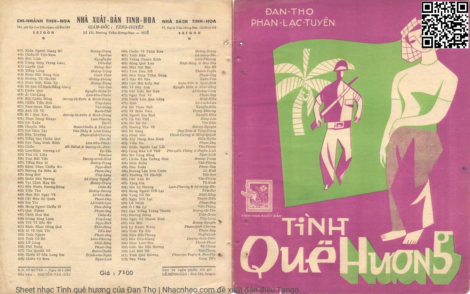 Sheet PDF of Tình quê hương