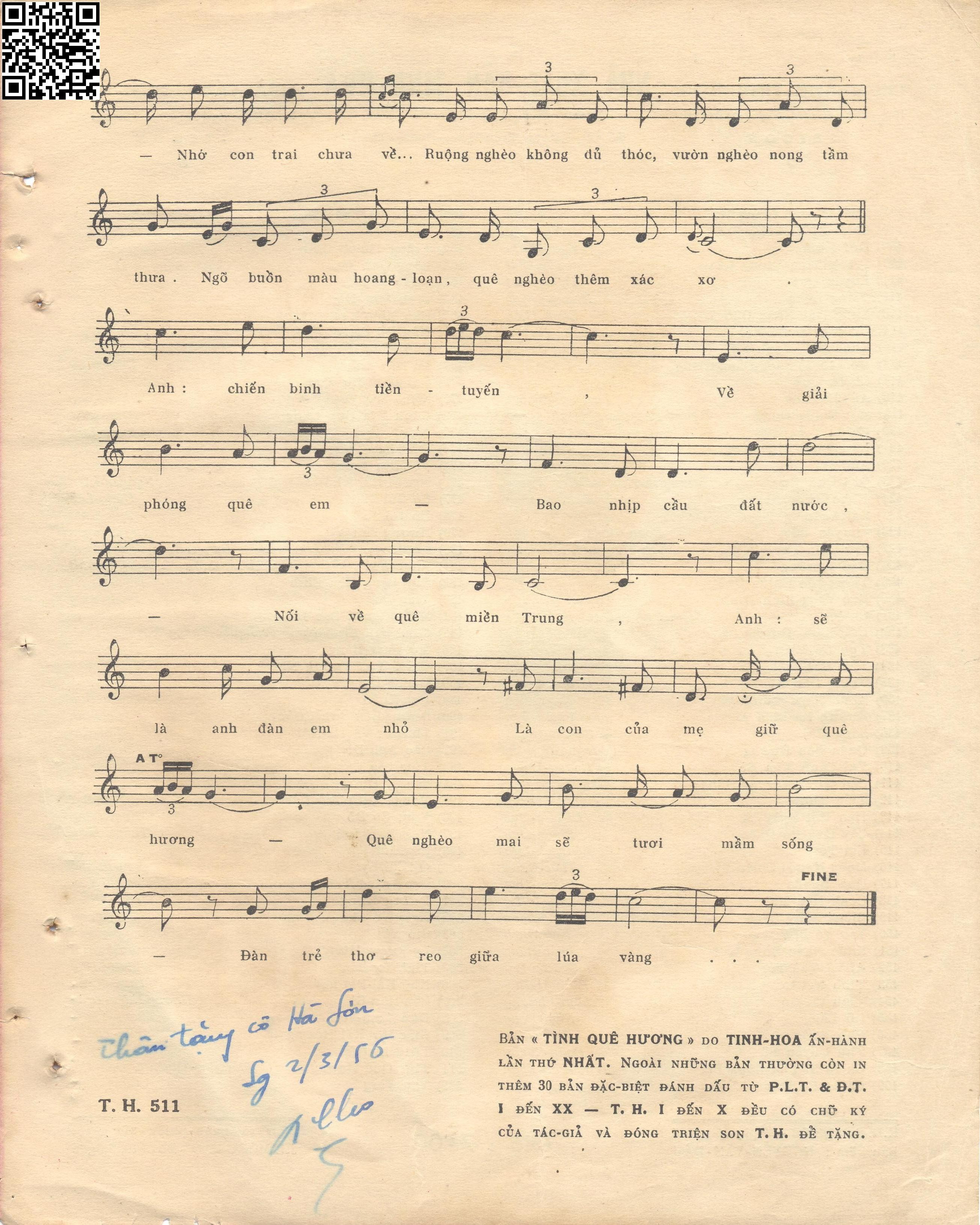 Page 3 of Sheet music PDF Tình quê hương - Đan Thọ