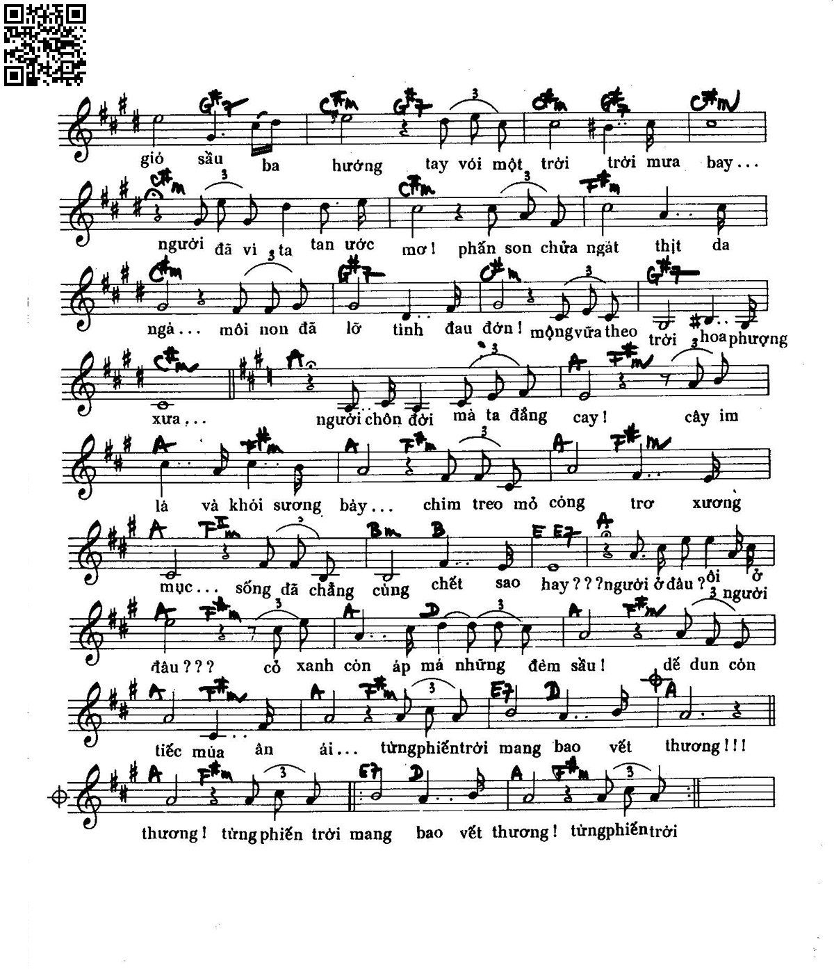Page 2 of Sheet music PDF Tình sầu - Phạm Duy