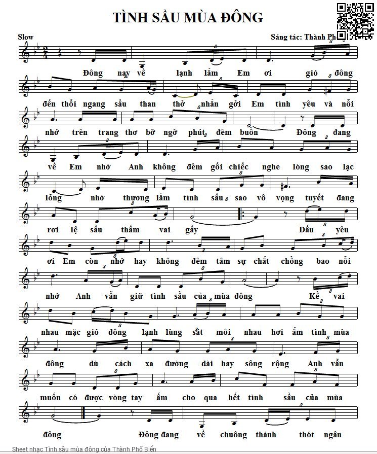 Sheet PDF of Tình sầu mùa đông