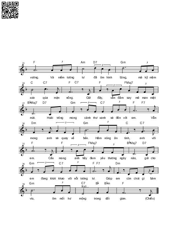 Page 2 of Sheet music PDF Tình si - Nguyên Bích