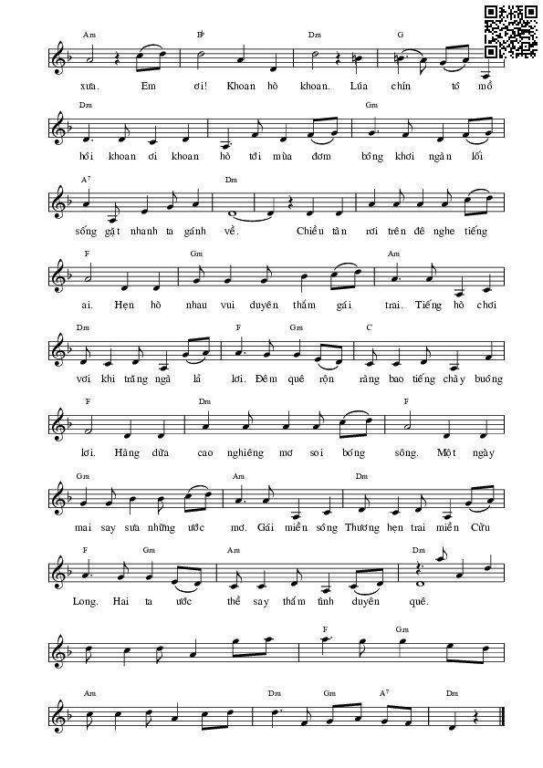 Page 2 of Sheet music PDF Tình thắm duyên quê - Trúc Phương