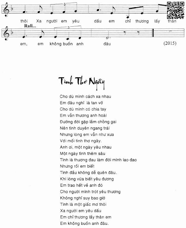 Page 2 of Sheet music PDF Tình thơ ngây - Lê Dinh