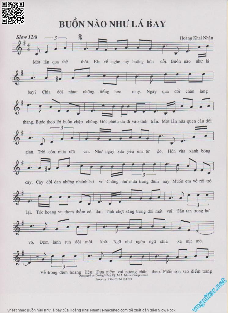 Sheet PDF of Buồn nào như lá bay