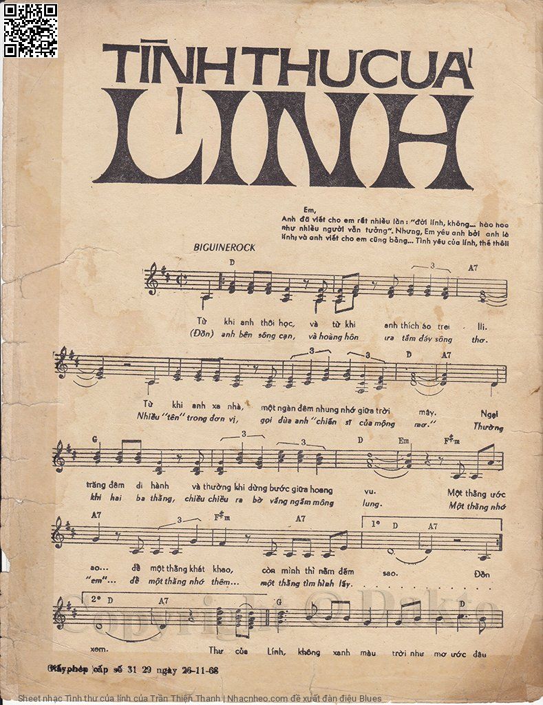 Page 2 of Sheet music PDF Tình thư của lính - Trần Thiện Thanh