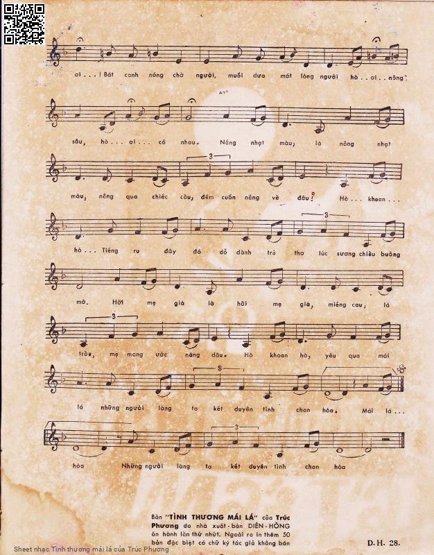 Page 3 of Sheet music PDF Tình thương mái lá - Trúc Phương