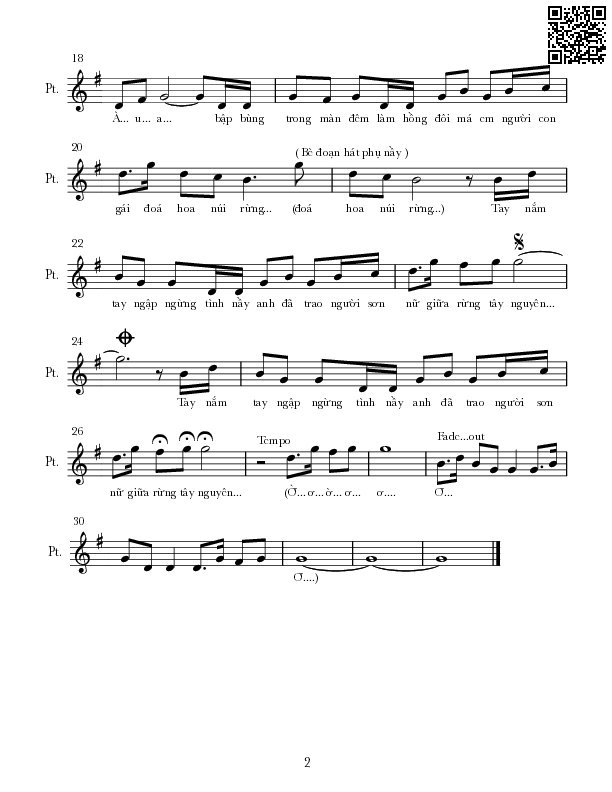 Page 2 of Sheet music PDF Tình trên non cao - Nguyễn Hoàng Đô