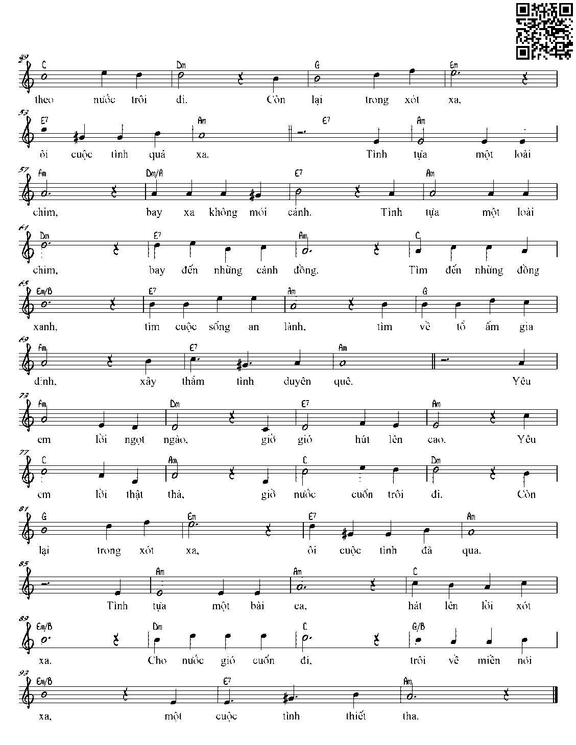 Page 2 of Sheet music PDF Tình tựa - Võ Tường Trình