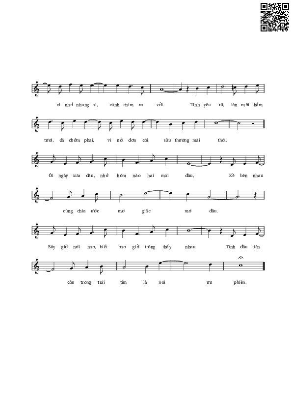 Page 2 of Sheet music PDF Tình xa vắng - Lê Vân Tú
