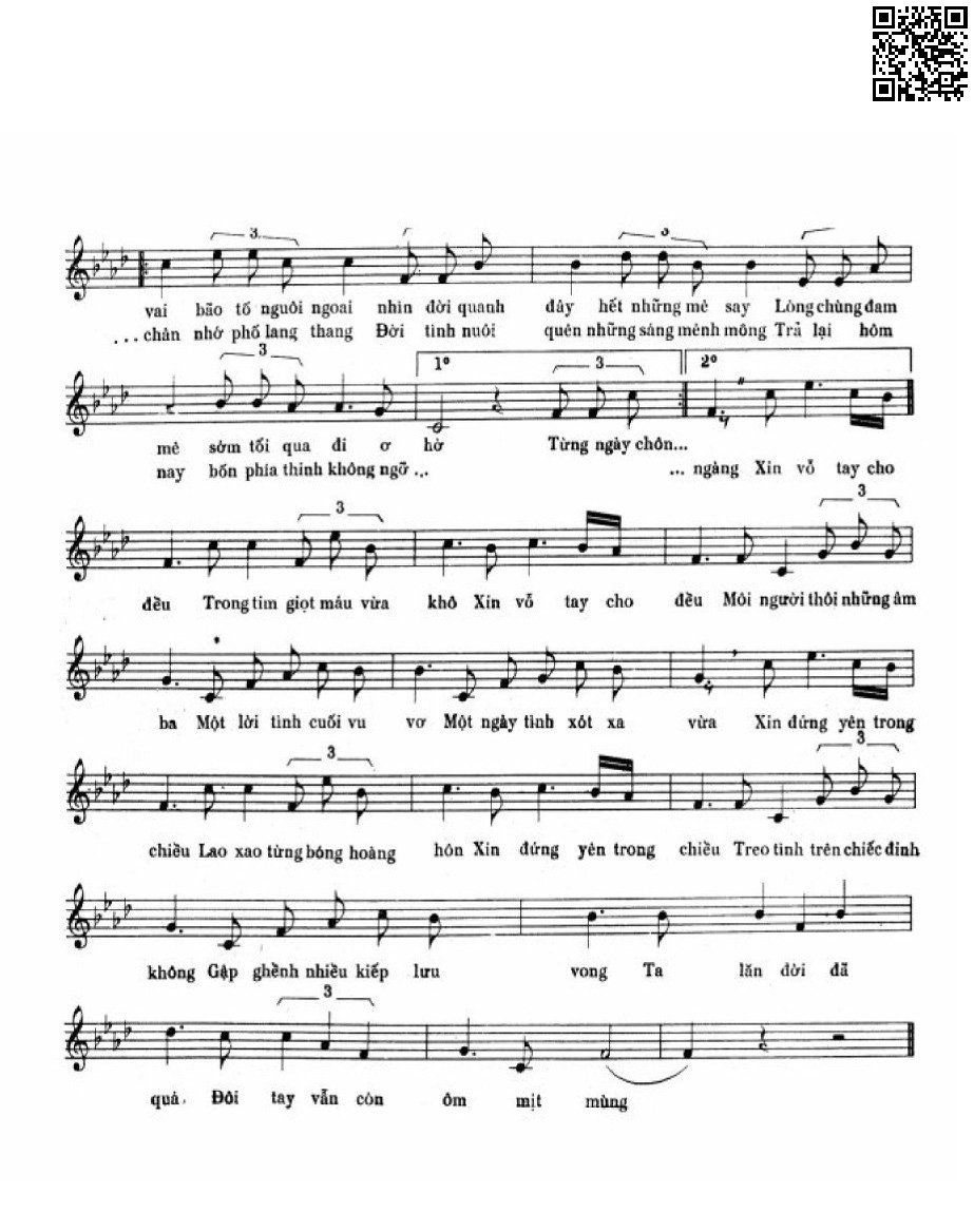 Page 2 of Sheet music PDF Tình xót xa vừa - Trịnh Công Sơn
