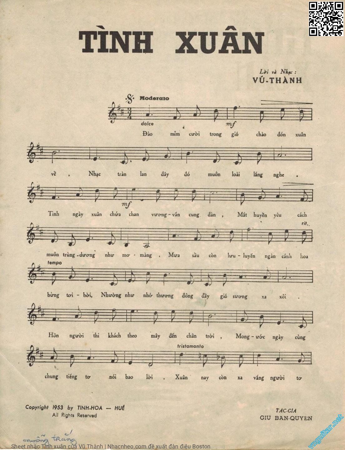 Page 2 of Sheet music PDF Tình xuân - Vũ Thành