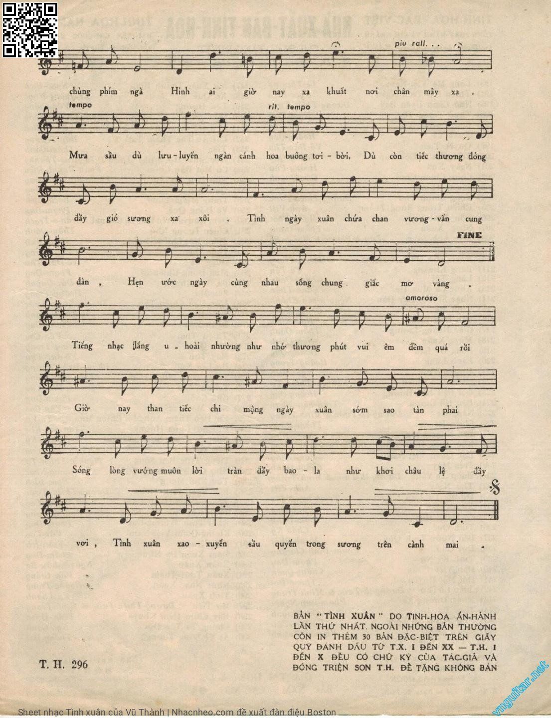 Page 3 of Sheet music PDF Tình xuân - Vũ Thành