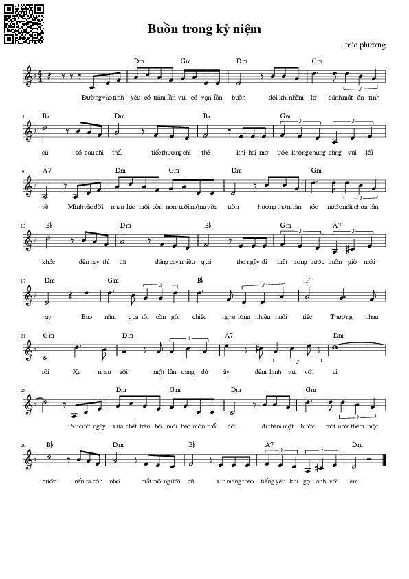 Page 5 of Sheet music PDF Buồn trong kỷ niệm - Trúc Phương