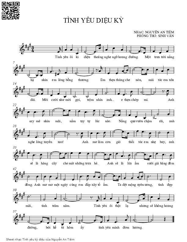 Sheet PDF of Tình yêu kỳ diệu