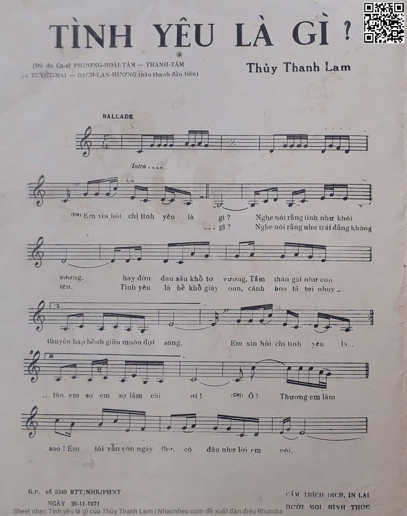 Page 2 of Sheet music PDF Tình yêu là gì - Thủy Thanh Lam