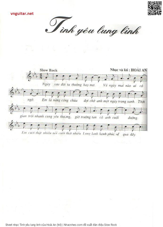 Sheet PDF of Tình yêu lung linh