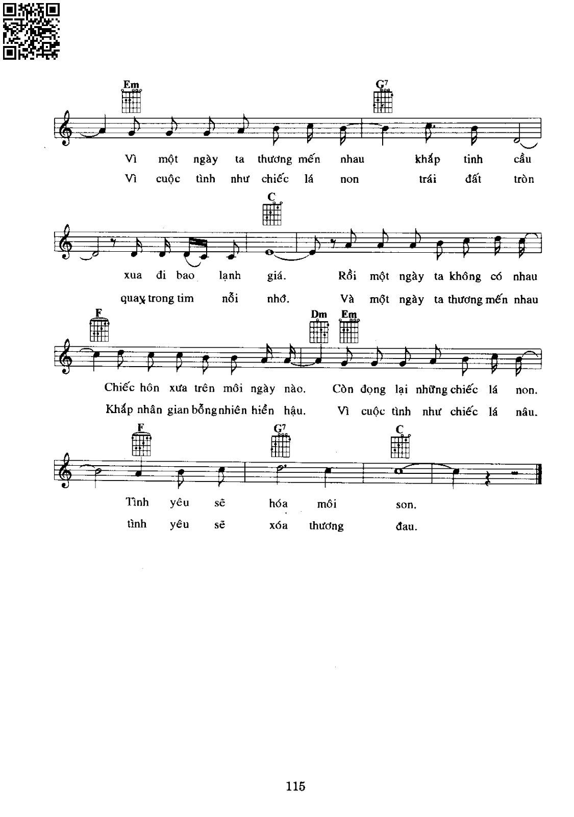 Page 2 of Sheet music PDF Tình yêu mãi mãi - Tôn Thất Lập