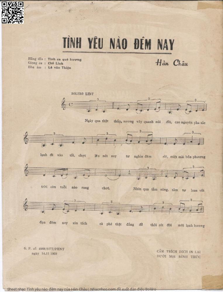 Page 2 of Sheet music PDF Tình yêu nào đêm nay - Hàn Châu