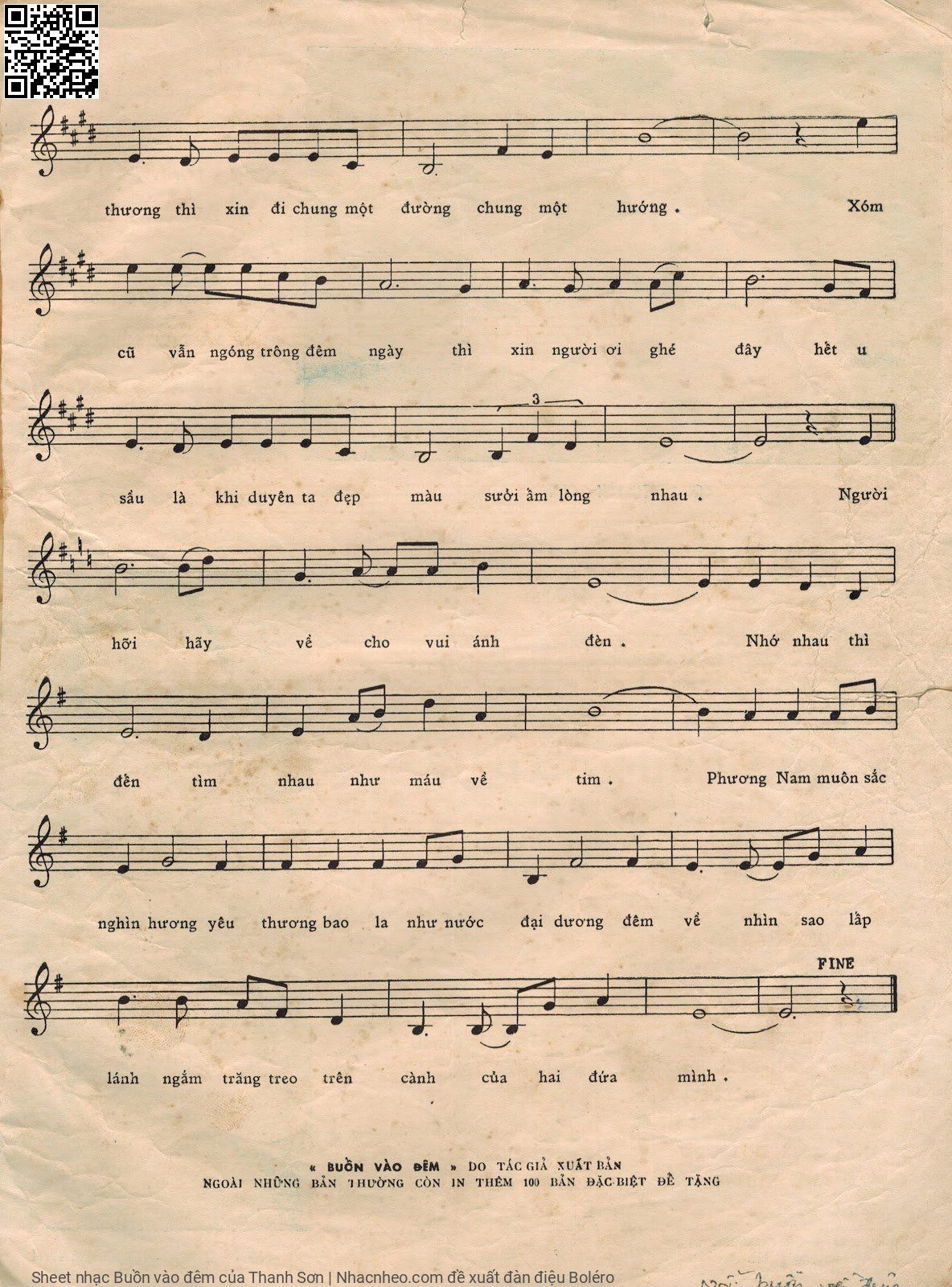 Page 3 of Sheet music PDF Buồn vào đêm - Thanh Sơn