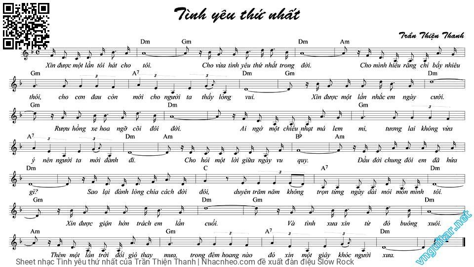 Sheet PDF of Tình yêu thứ nhất