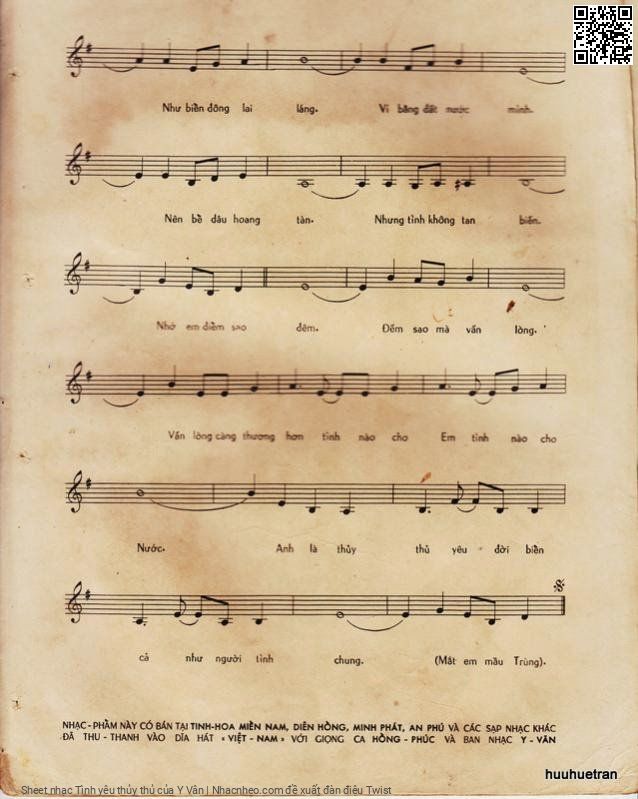 Page 3 of Sheet music PDF Tình yêu thủy thủ - Y Vân