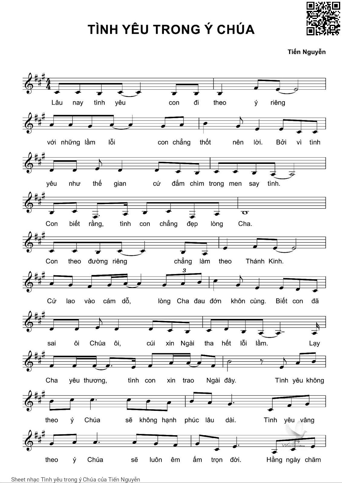 Sheet PDF of Tình yêu trong ý Chúa