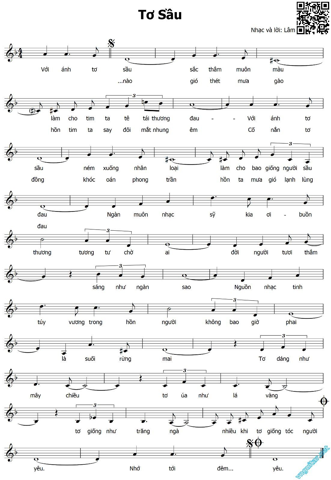 Page 5 of Sheet music PDF Tơ sầu - Lâm Tuyền