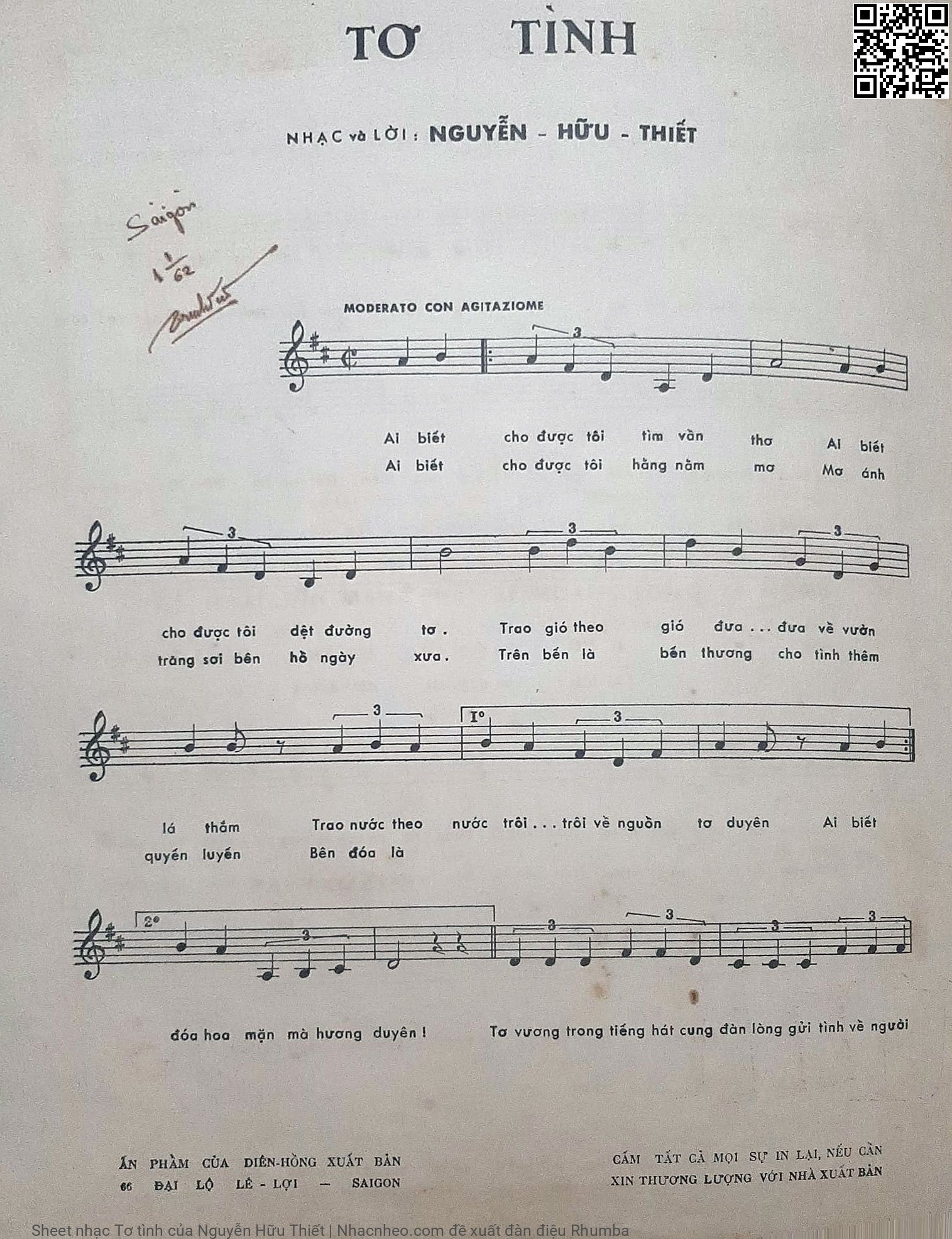 Page 2 of Sheet music PDF Tơ tình - Nguyễn Hữu Thiết