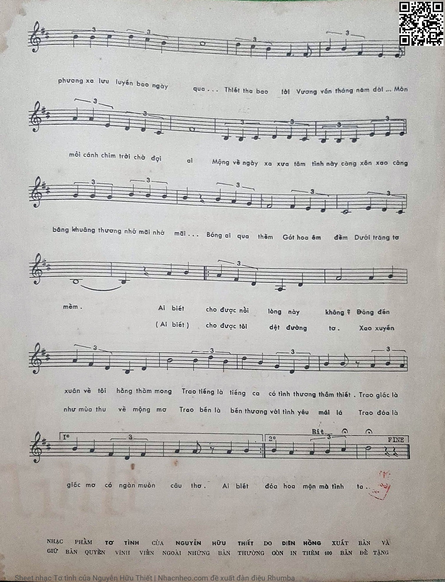 Page 3 of Sheet music PDF Tơ tình - Nguyễn Hữu Thiết